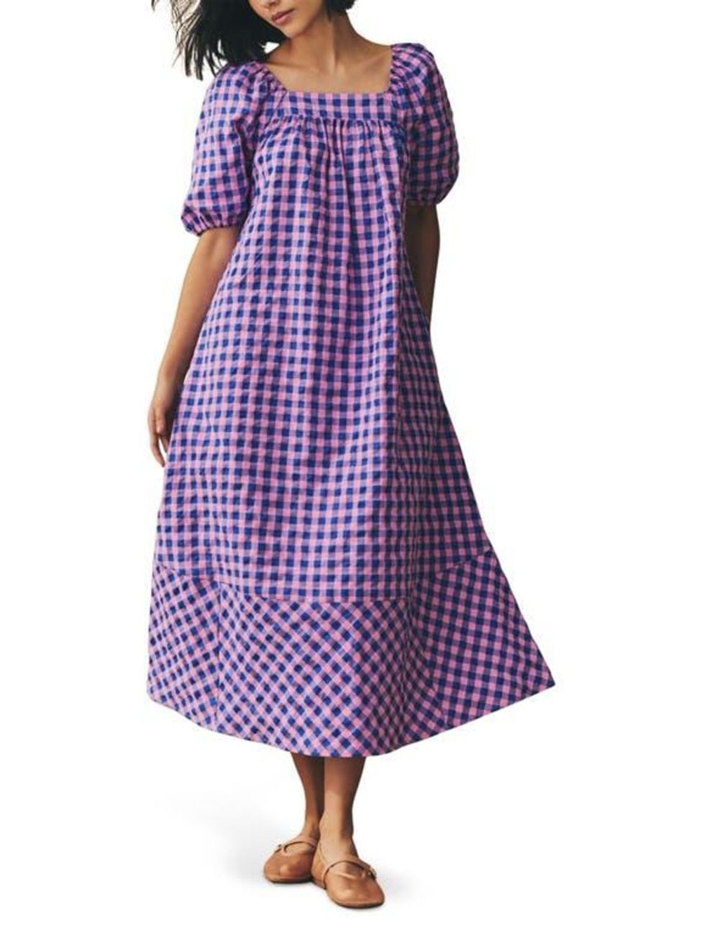 next Pink and Purple Gingham Midi Dress